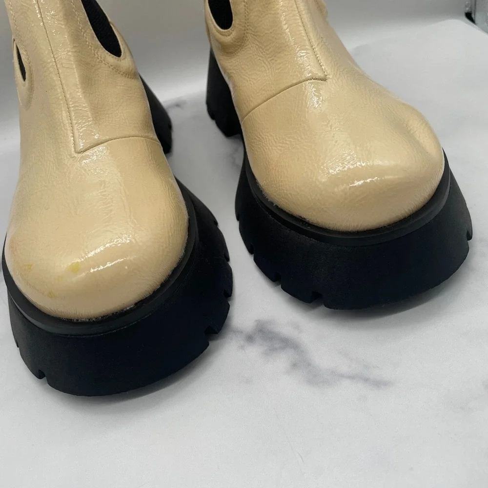 Sam Edelman Boots Womens 10 Chelsea Lug Circus Platform Cream‎ Grunge Minimalist